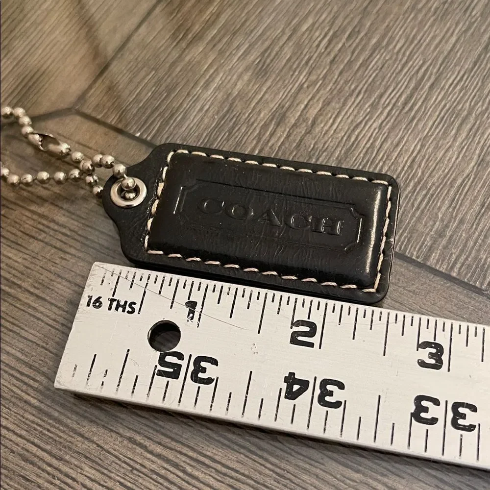 Coach Black Leather Hangtag - Key Chain